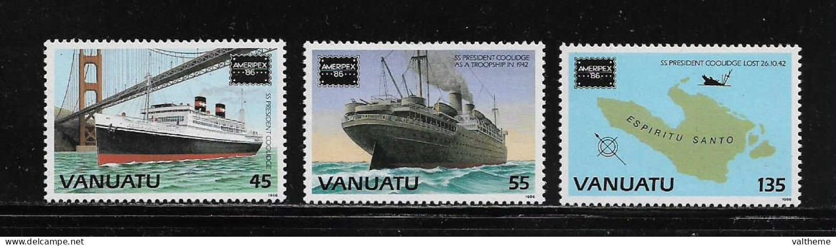 VANUATU  ( DIV - 313 )   1986   N° YVERT ET TELLIER  N°  740/742     N** - Vanuatu (1980-...)