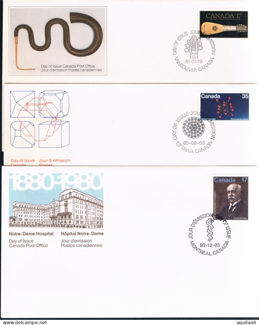 CANADA 1980/1983 - Selezione Di 11 Fdc - 1981-1990