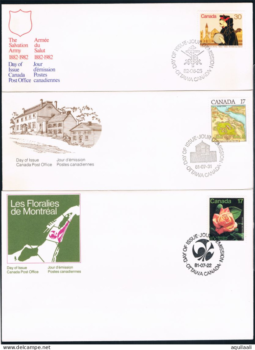 CANADA 1980/1983 - Selezione Di 11 Fdc - 1981-1990