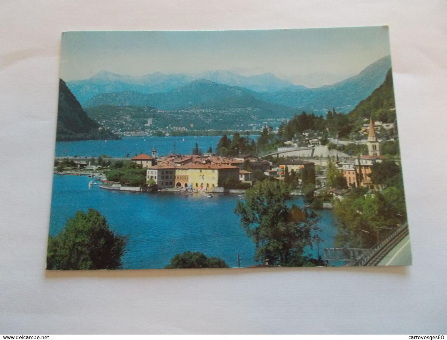 BISSONE TESSIN  ( SUISSE SWITZERLAND ) LAGO DI LUGANO  PANORAMA  VUE GENERALE BEAU TIMBRE De G.VERDELOCCO - Bissone