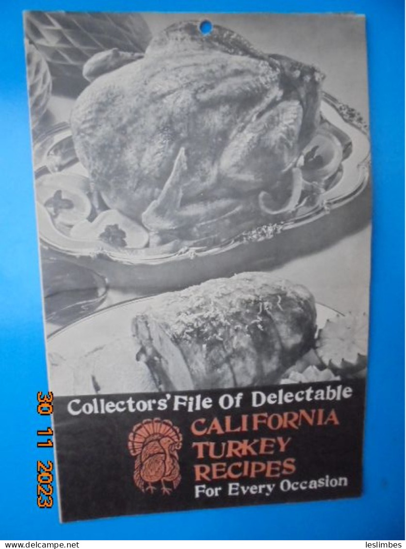 Collector's File Of Delectable California Turkey Recipes For Every Occasion - California Turkey Promotion Advisory Board - Nordamerika