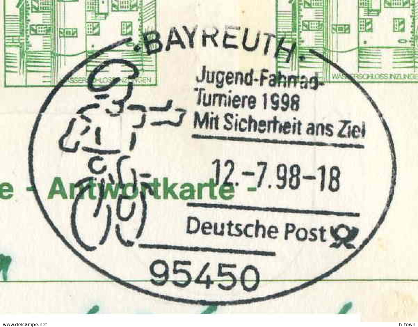 131  Bicycle: Oblit. D'Allemagne, 1998 - Cycling Education, Youth: Pict. Cancel From Bayreuth, Germany. Cyclisme Vélo - Vélo