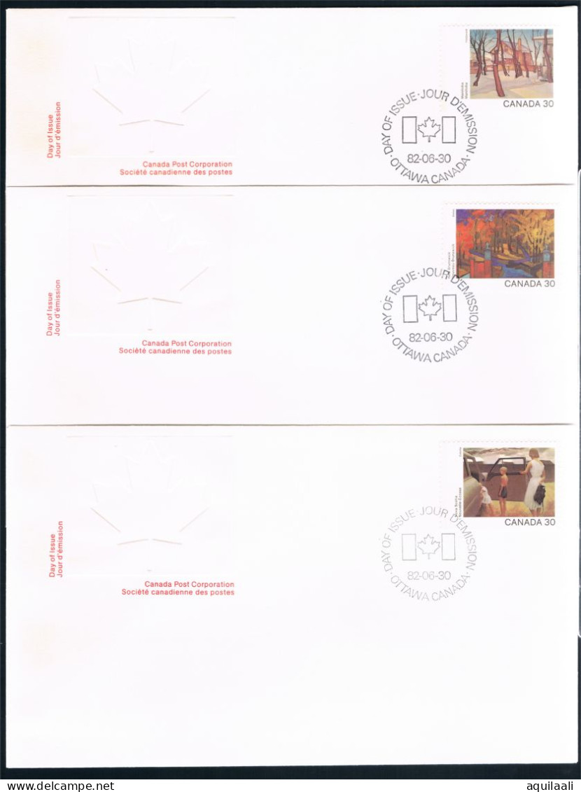 CANADA 1982 - Canadian Landscapes Paintings. Complete Set Of 12 Fdc - 1981-1990