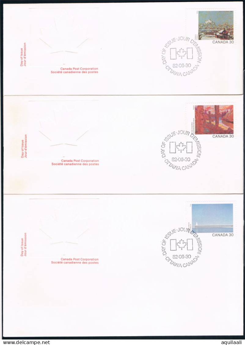 CANADA 1982 - Canadian Landscapes Paintings. Complete Set Of 12 Fdc - 1981-1990