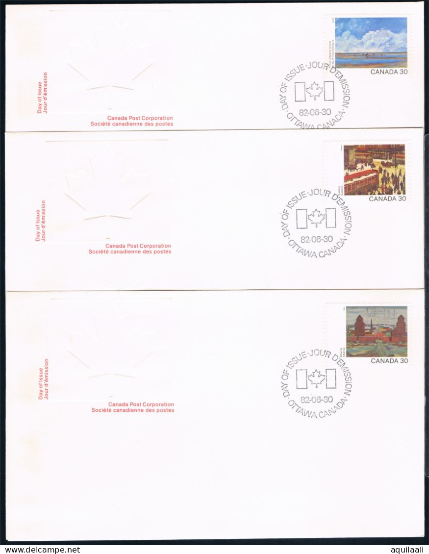 CANADA 1982 - Canadian Landscapes Paintings. Complete Set Of 12 Fdc - 1981-1990