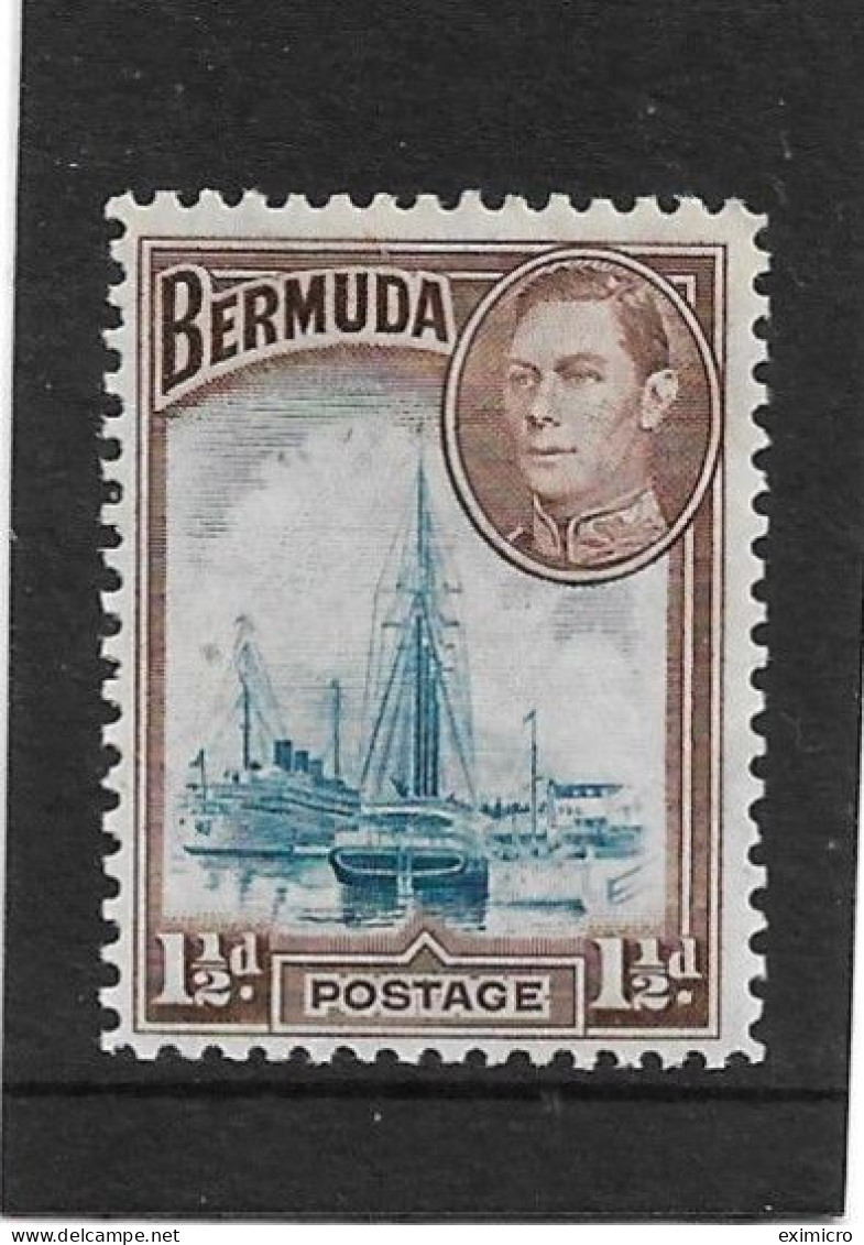 BERMUDA 1938 1½d DEEP BLUE AND PURPLE-BROWN SG 111 MOUNTED MINT  Cat £12 - Bermuda