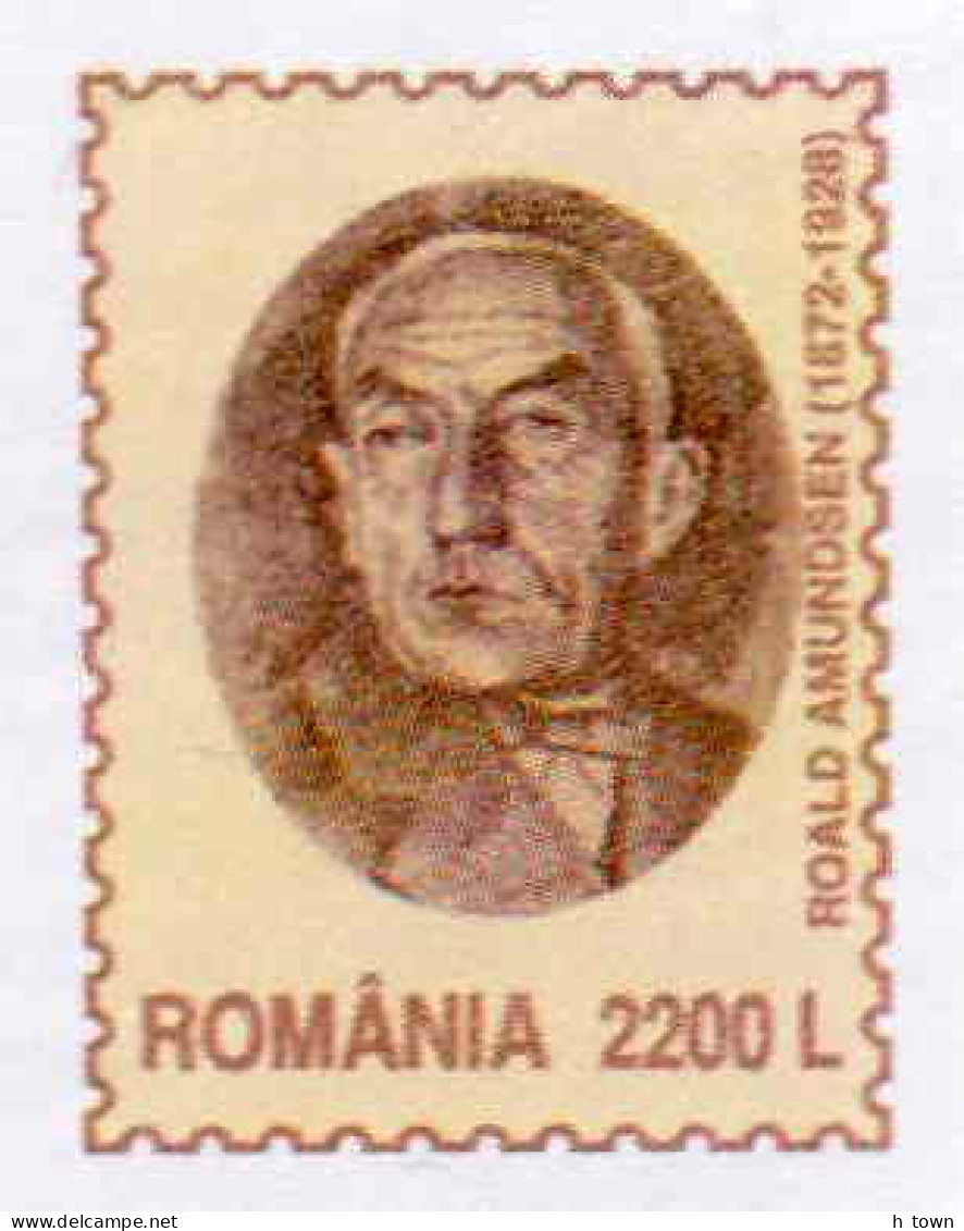 131  Roald Amundsen: PAP De La Roumanie, 2001 - Amundsen On Imprinted Stamp. North South Pole Antarctique Arctique - Polarforscher & Promis