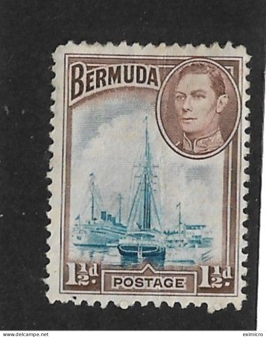 BERMUDA 1943 1½d BLUE AND BROWN SG 111a MOUNTED MINT  Cat £19 - Bermuda