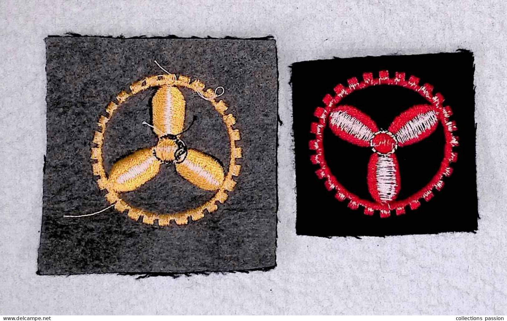 Militaria, écusson Tissu , Marine Nationale, 2 Scans, LOT DE 2 ECUSSONS - Patches