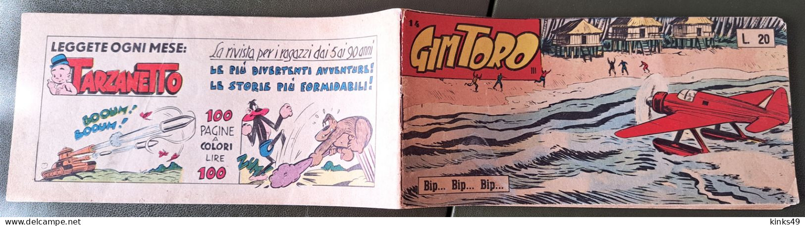 M228> GIM TORO "Bip... Bip... Bip..." Striscia DARDO N° 14 Del 4 GENNAIO 1959 - Premières éditions