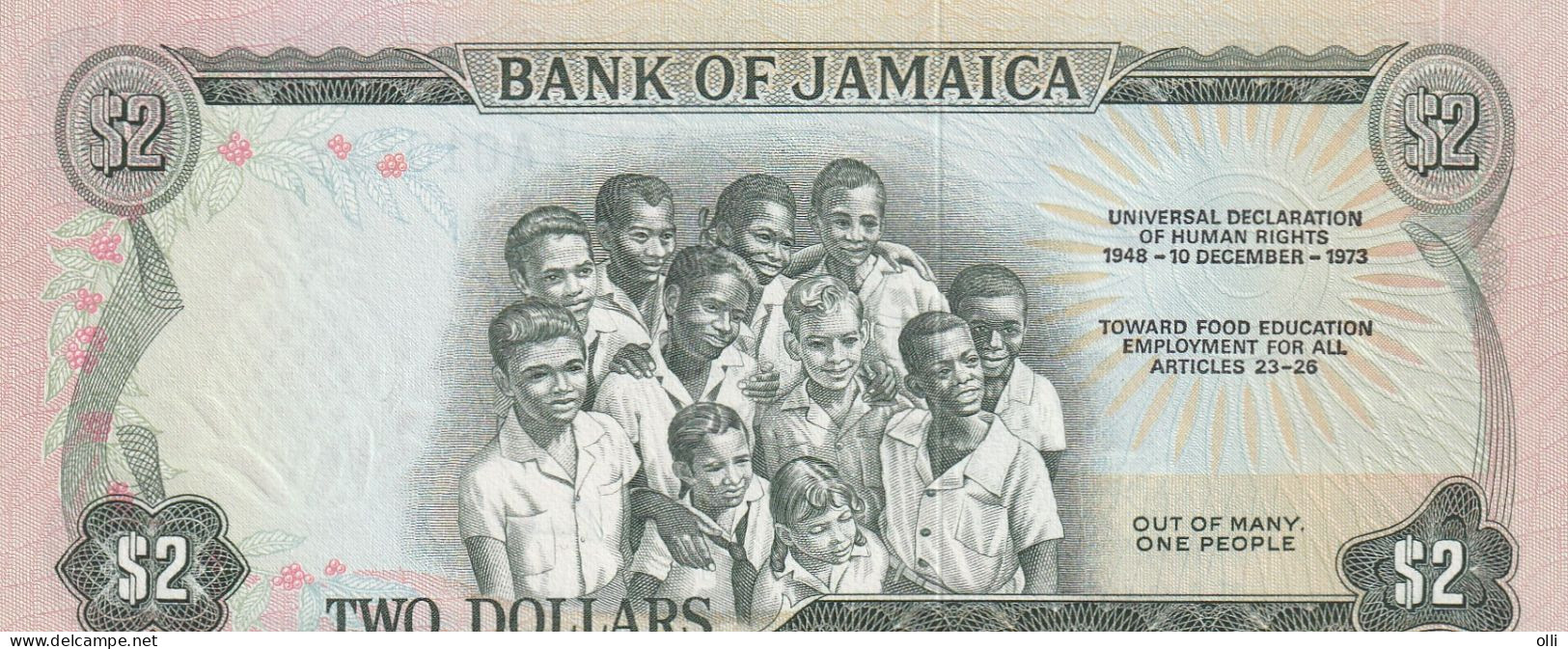 Jamaica 2 Dollars,  ND71973  P-58   UNC - Commemorative Issue - Jamaica