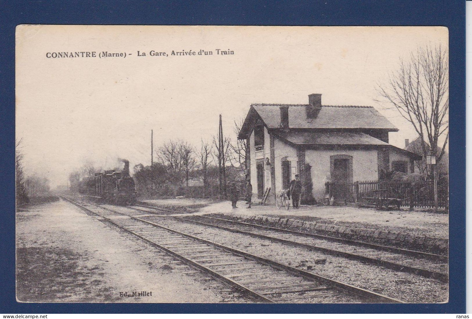 CPA [51] Marne > Connantre Gare Station Train Chemin De Fer écrite - Autres & Non Classés