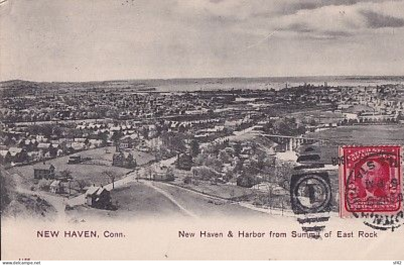 NEW HAVEN      NEW HAVEN & HARBOR FROM SUMMIT   + TIMBRE      PRECURSEUR             C C C 5044 - New Haven