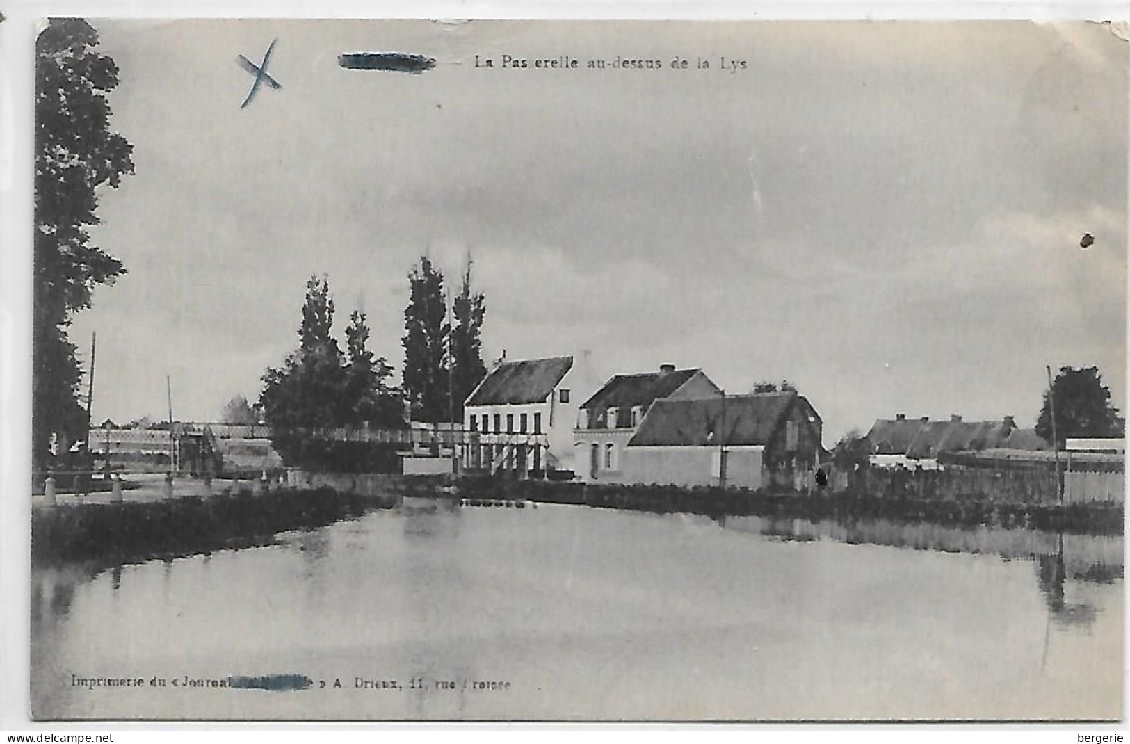 C/65             59    Merville   -   Censuré  -  La Passerelle Au Dessus De La Lys - Merville