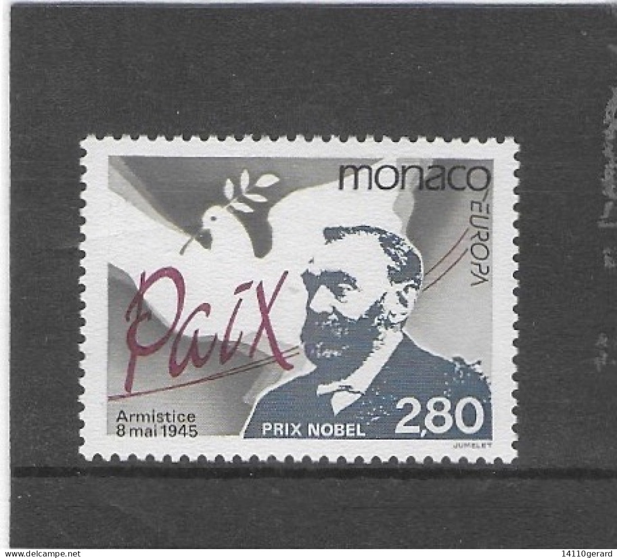 MONACO   1995 PRIX NOBEL DE LA PAIX.  N° 1987-1988 - Briefe U. Dokumente