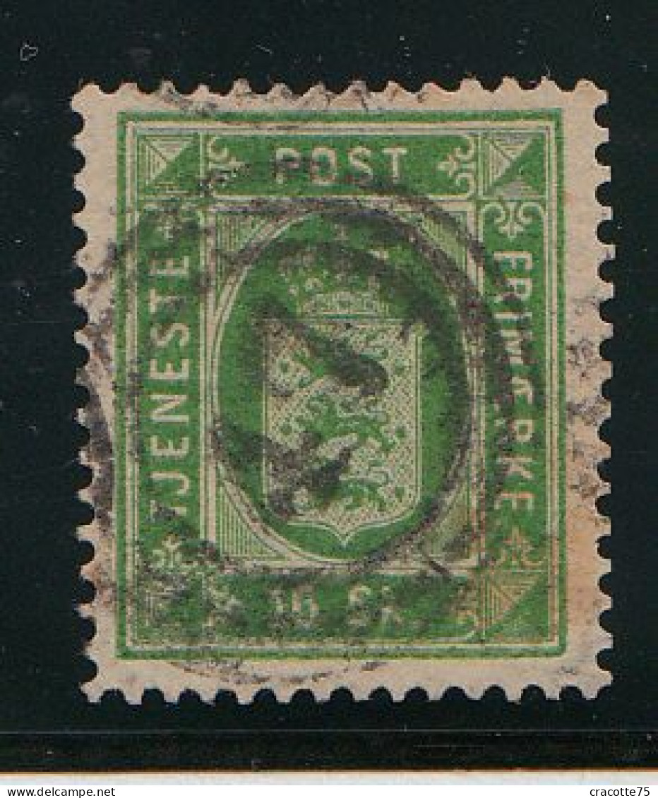 DANEMARK - Service N° 3. 16s Vert  - Oblitération 47 -  (1871) Cote 300€ - Très Beau. - Service