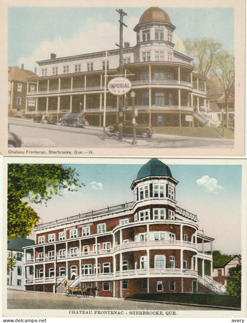 2 Cartes Postales Chateau Frontenac, Sherbrooke, Quebec - Sherbrooke