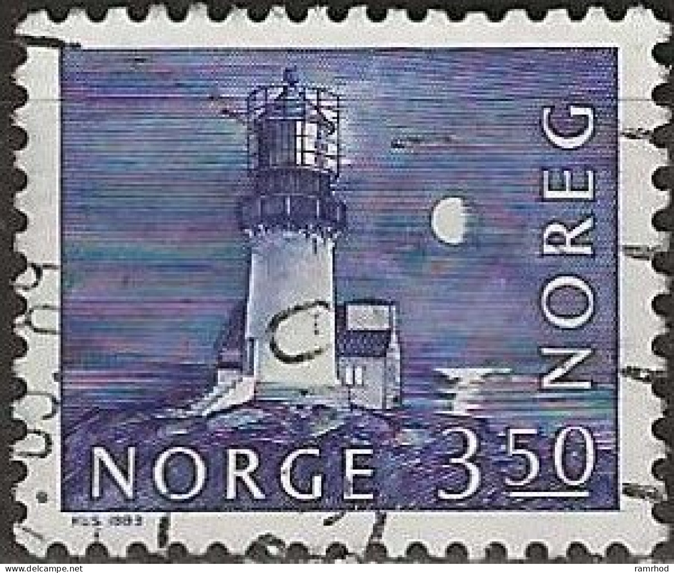 NORWAY 1977 Buildings - 3k.50, Lindesnes Lighthouse FU - Gebruikt