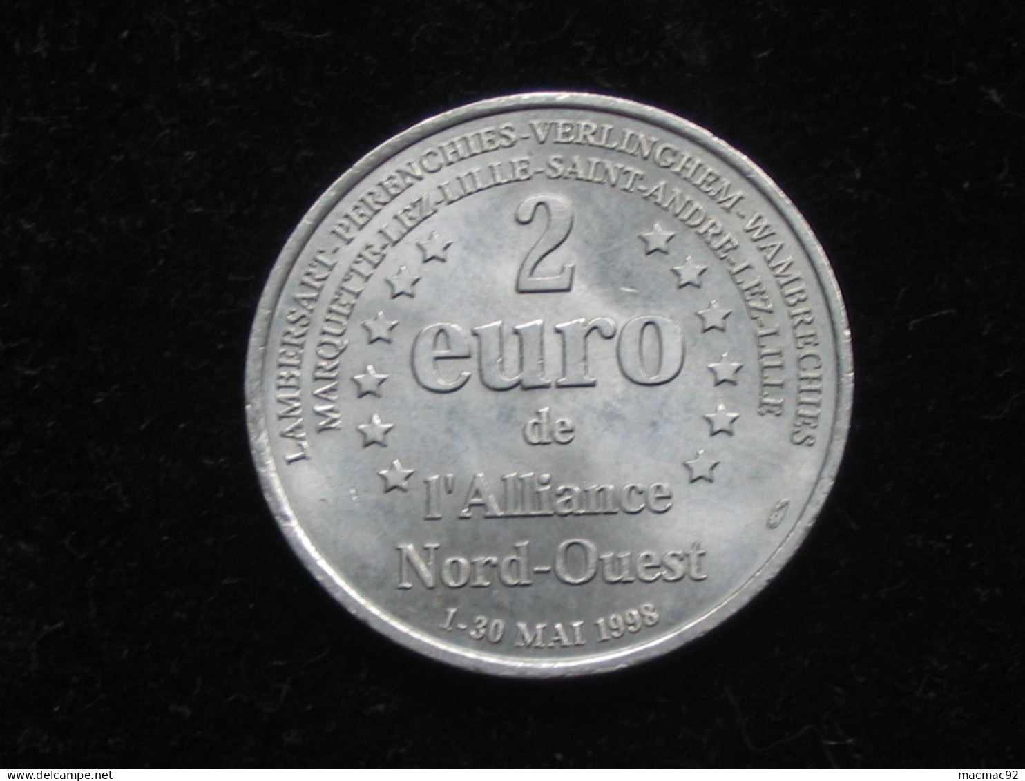 Euros Des Villes - 2 Euros De L'Alliance Nord-Ouest - 1-30 Mai 1998  **** EN ACHAT IMMEDIAT **** - Euro Der Städte