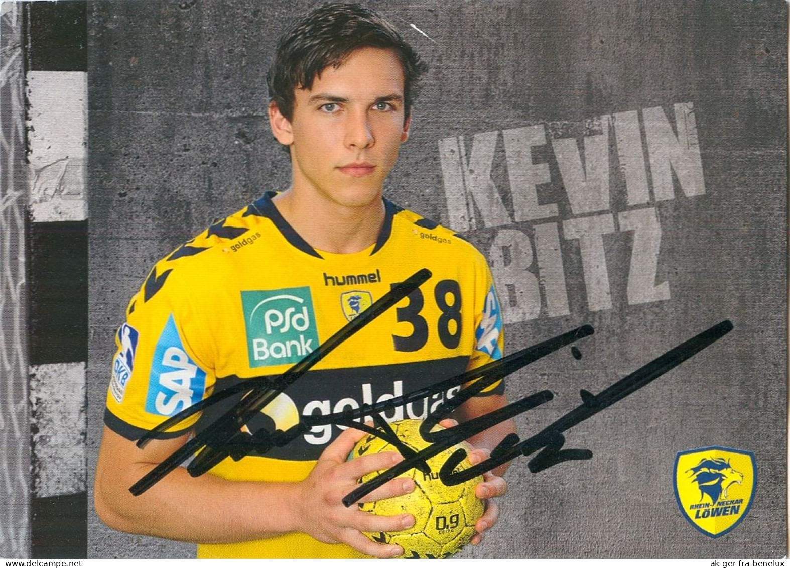 Autogramm Handball Kevin Bitz Rhein-Neckar Löwen 12-13 Mannheim Schwetzingen St.Leon-Rot Haßloch Nußloch Leutershausen - Handball