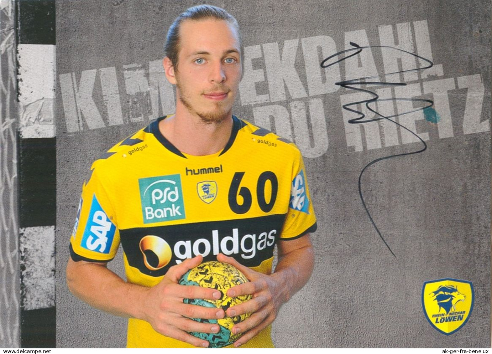 Autogramm Handball AK Kim Andreas Ekdahl Du Rietz Rhein-Neckar Löwen 12-13 HBC Nantes Paris Saint-Germain St. PSG Sweden - Handball