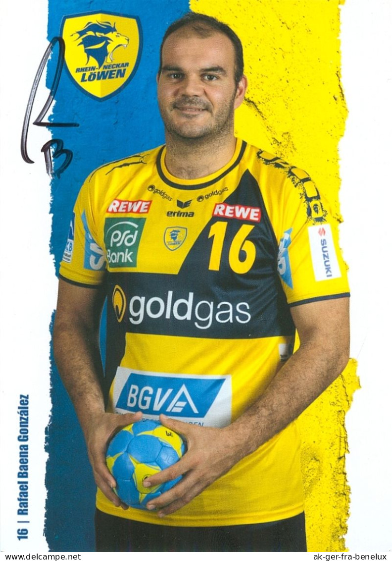 Autogramm Handball AK Rafael Rafa Baena González Rhein-Neckar Löwen 15-16 Mannheim Créteil Bergischer HC BHC Balonmano - Handball