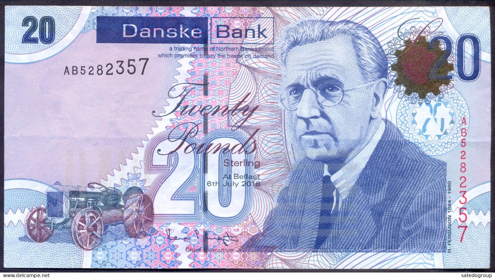 UK Northern Ireland 20 Pounds 2016 VF # P- 213b < Danske Bank > - 20 Pounds