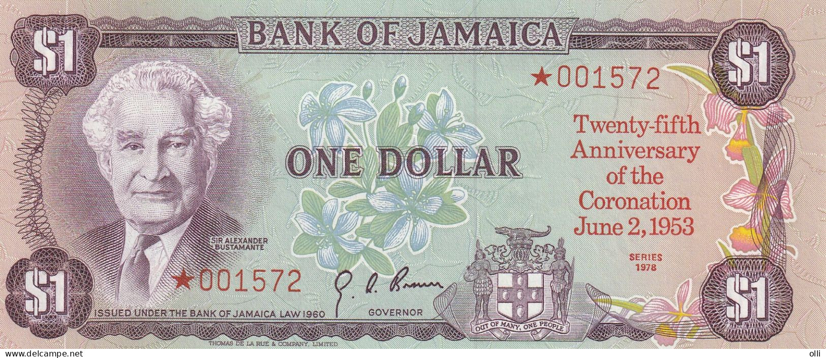 JAMAICA 1 2 5 10 Dollars 1978, P-CS3 QEII 25th Anniversary Coronation, UNC - Jamaique