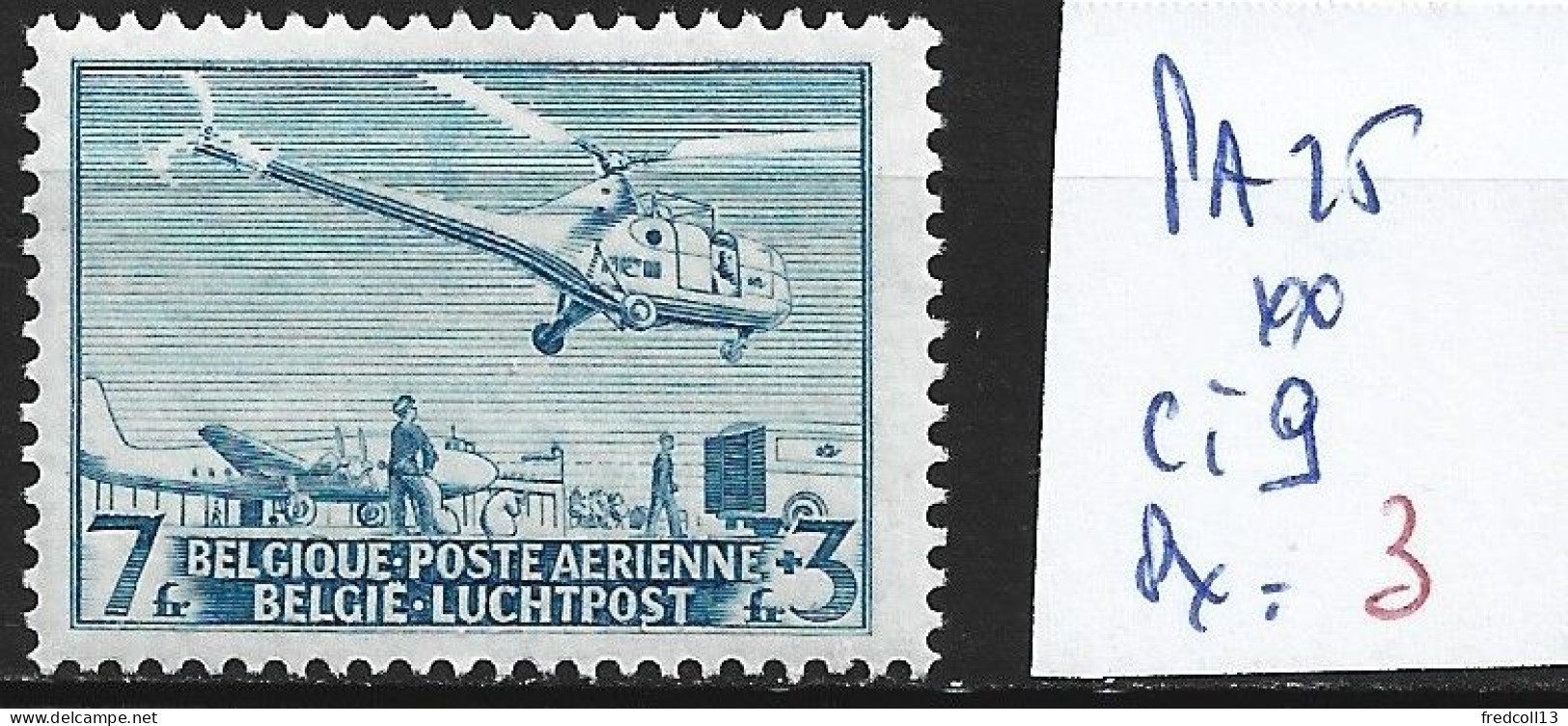 BELGIQUE PA 25 ** Côte 9 € - Neufs