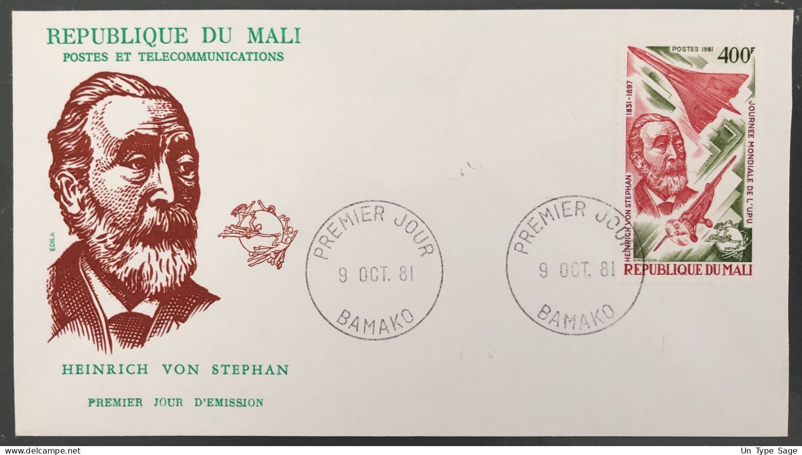 Mali, FDC Heinrich Von Stephan 9.10.1981 - (B1567) - Malí (1959-...)