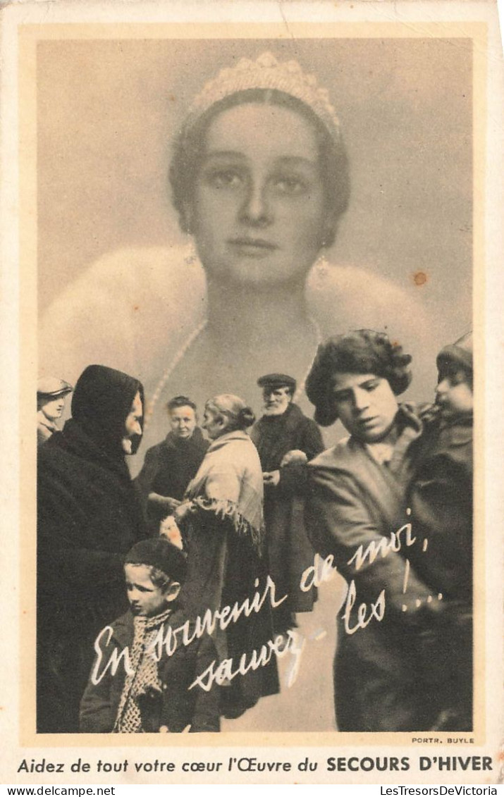 POLITIQUE - Evènement - Aidez De Tout Votre Coeur L'Oeuvre Du Secours D'Hiver - Reine Astrid - Carte Postale Ancienne - Ereignisse