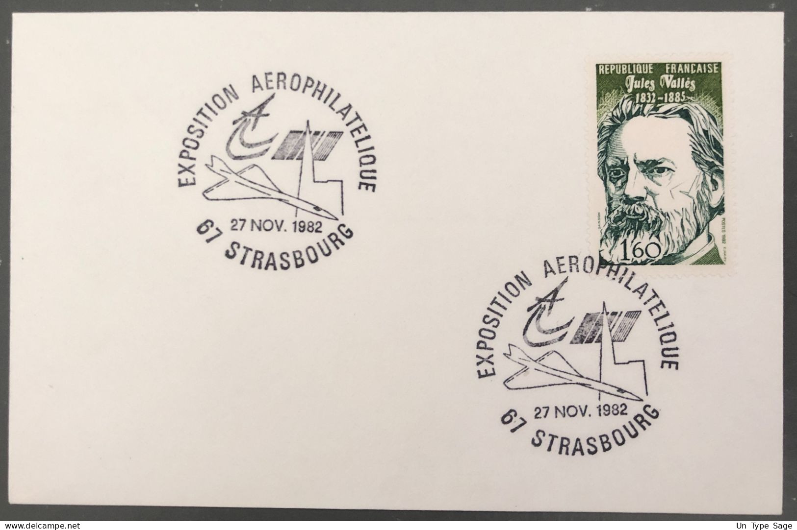 France, Exposition Aerophilatelique Strasbourg 27.11.1982 - (B1582) - Cachets Commémoratifs