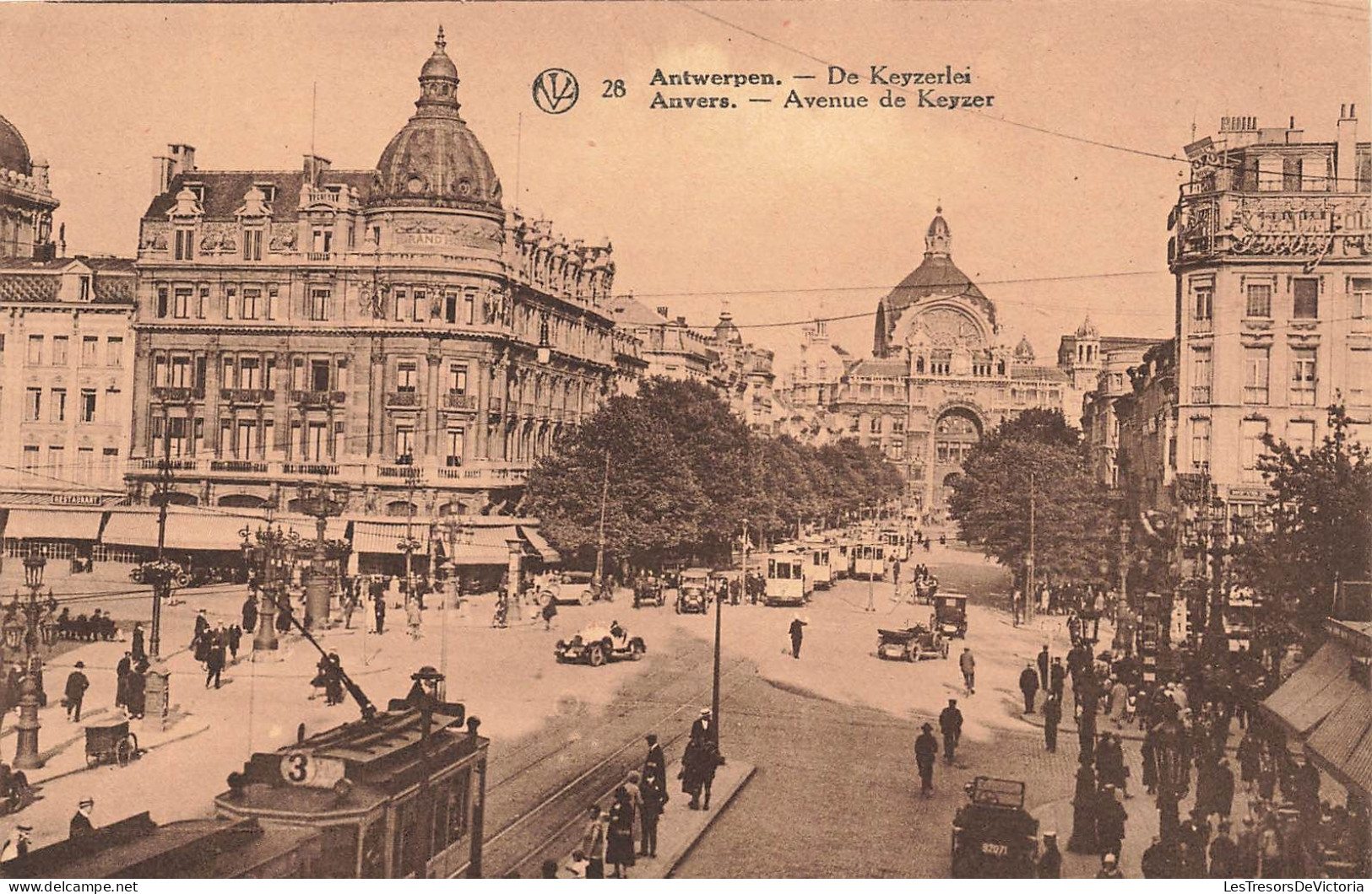 BELGIQUE - Anvers - Avenue De Keyzer - Animé - Voitures - Tramway - Carte Postale Ancienne - Antwerpen