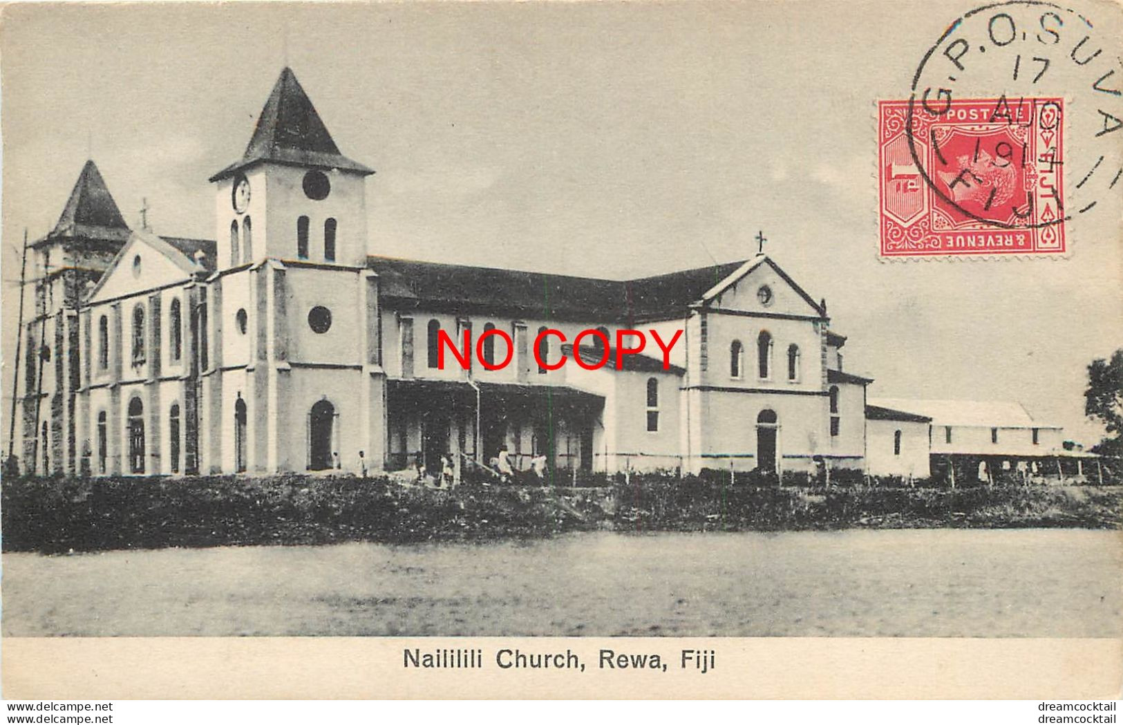 (B&P) Fidji FIJI Naililili Church Rewa 1914. Carte Rare Car Timbrée, Oblitérée Mais Vierge... Impeccable - Fidschi