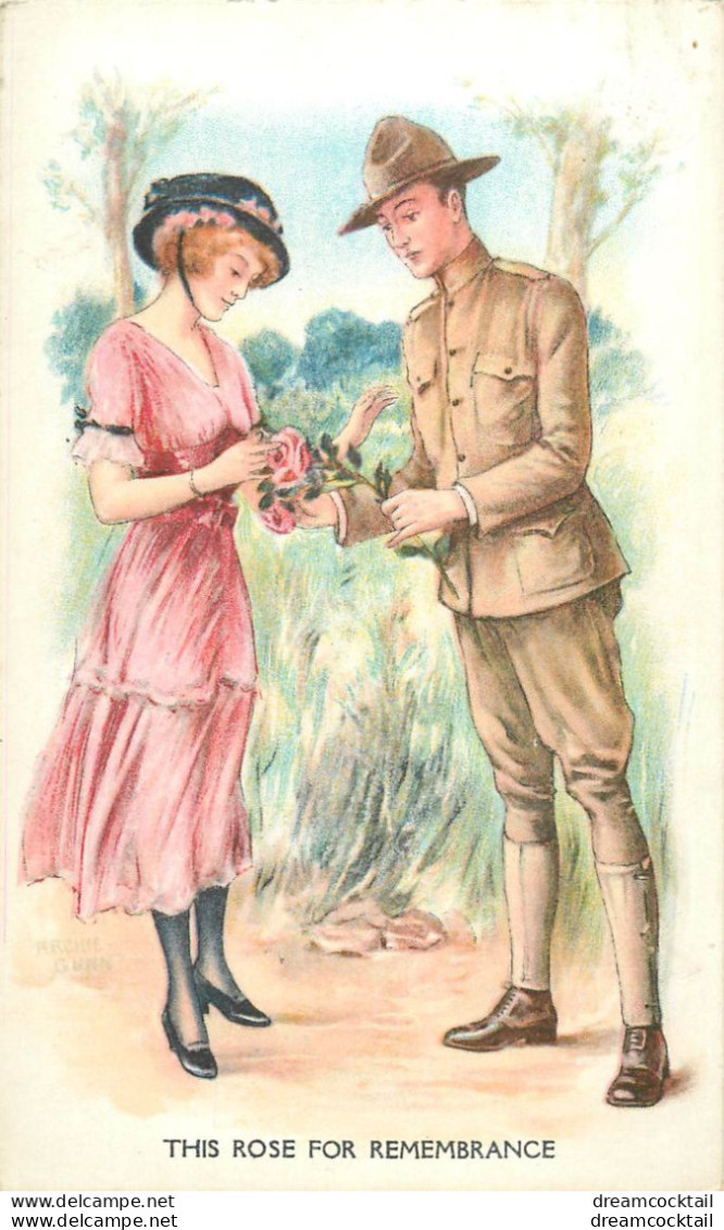 (B&P) Illustrateur Américain Archie GUNN. This Rose For Remembrance - Gunn