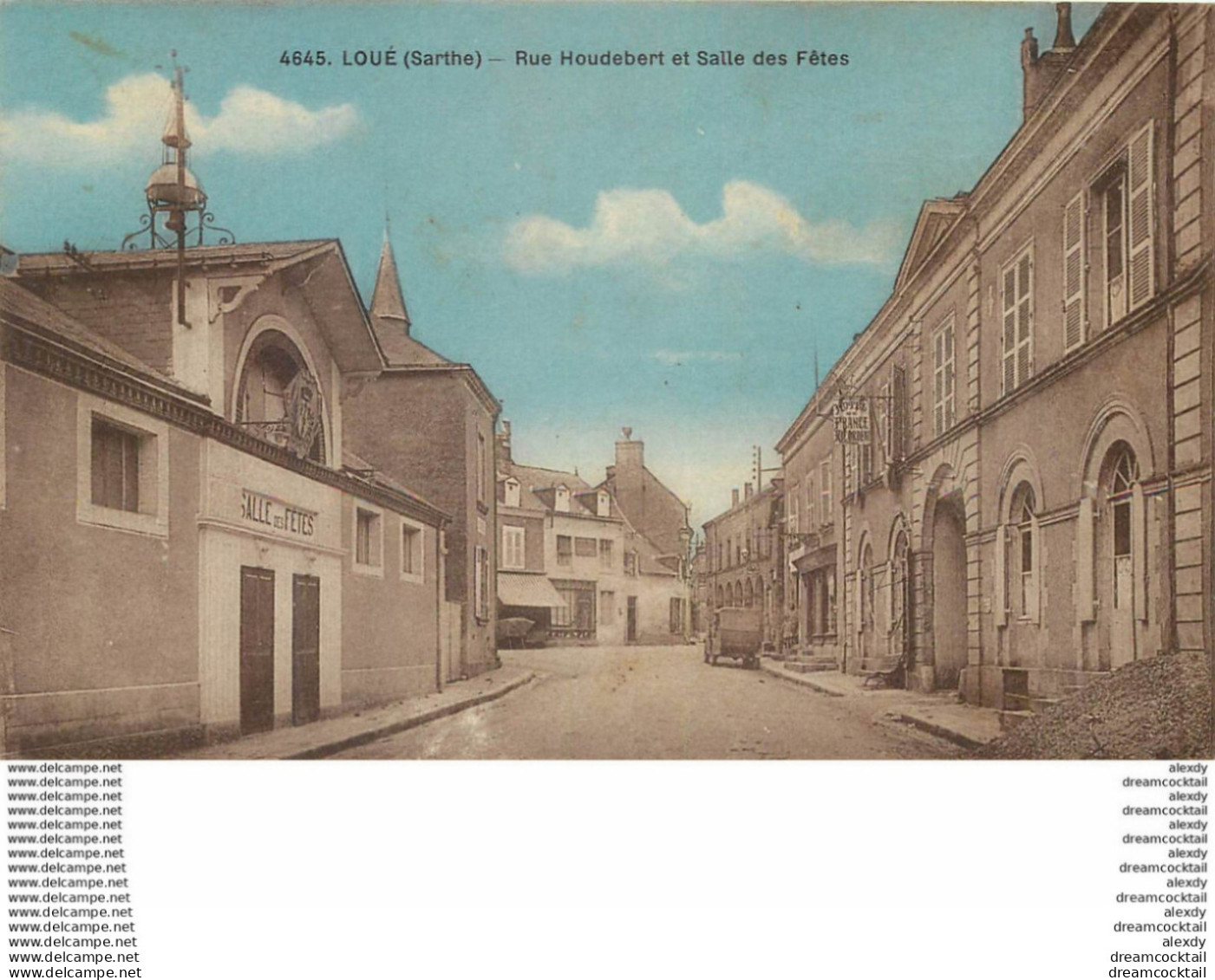 (Ro) 72 LOUE. Salle Des Fêtes Rue Houdebert 1933 Avec Hôtel De France - Loue