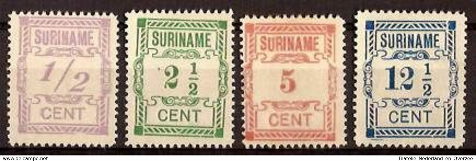 Suriname NVPH Nr 65/68 Postfris/MNH Hulpuitgifte 1912 - Suriname ... - 1975