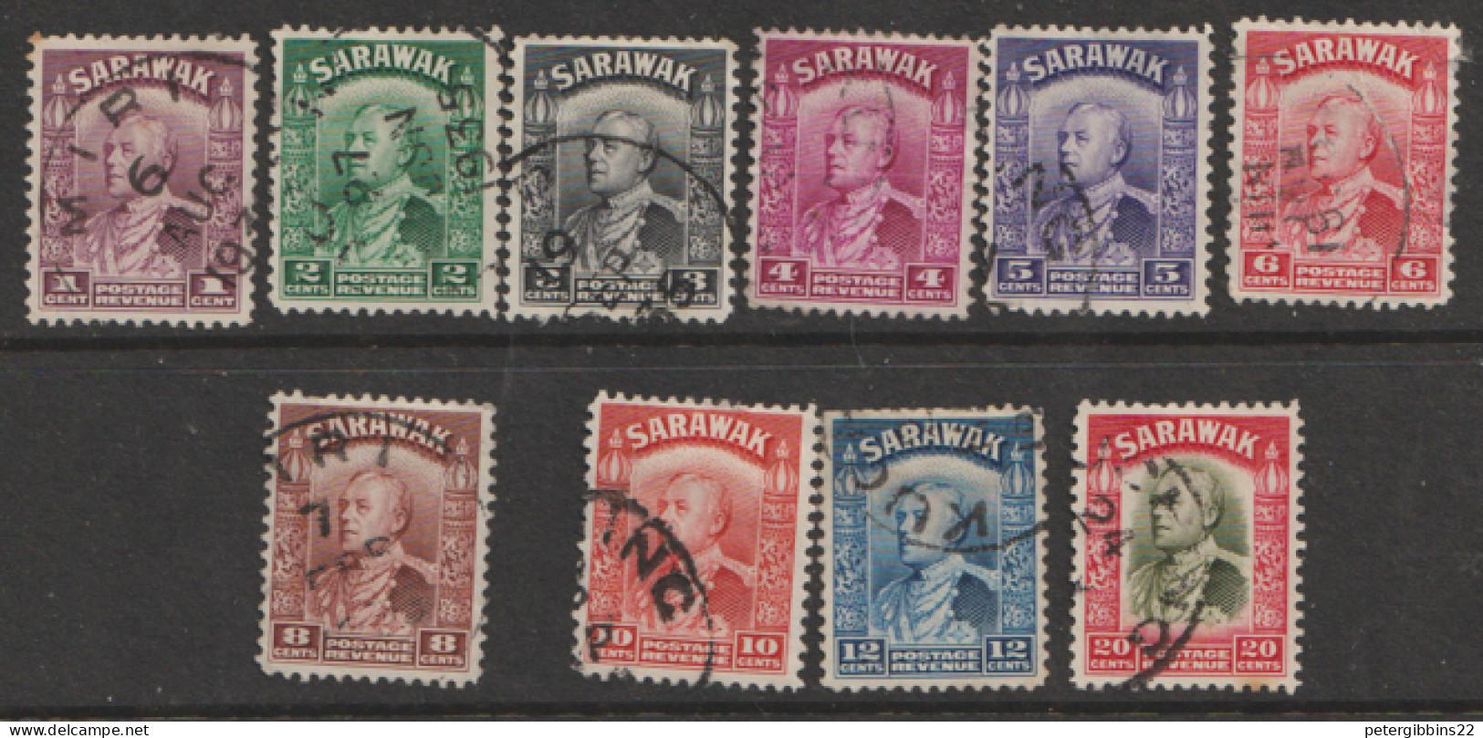 Sarawak  1934  Various Values    Fine Used - Sarawak (...-1963)