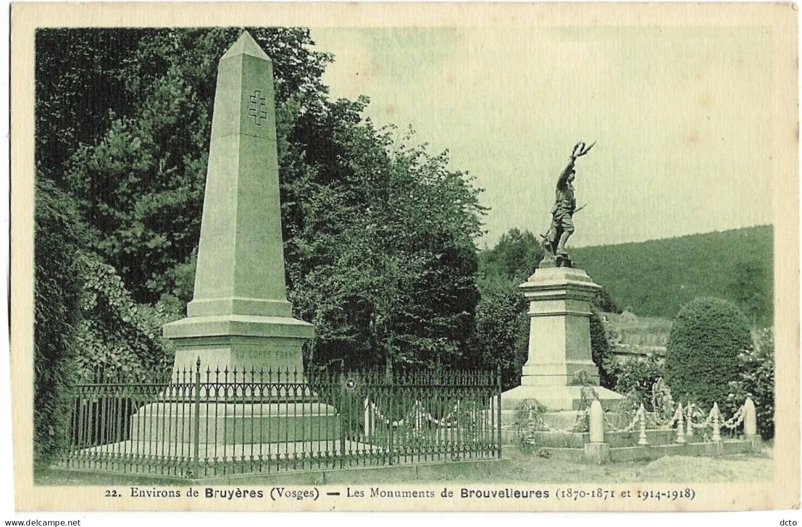 BROUVELIEURES (88) Les Monuments (morts) 1870-71 Et 1914-18 Ed. Bouvier 22 - Brouvelieures