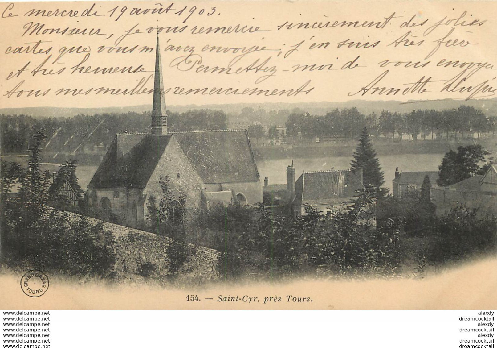 37 SAINT-CYR SUR LOIRE. Eglise Du Village 1903 - Saint-Cyr-sur-Loire