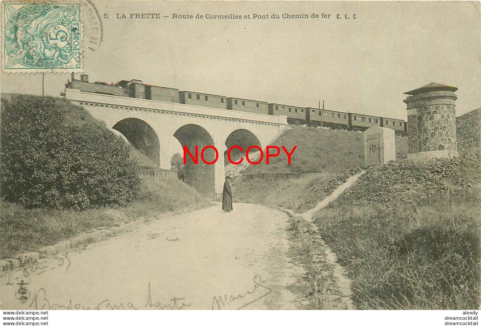 (D) 95 LA FRETTE-SUR-SEINE. Train Sur Pont Du Chemin De Fer Route De Cormeilles 1905 - La Frette-sur-Seine