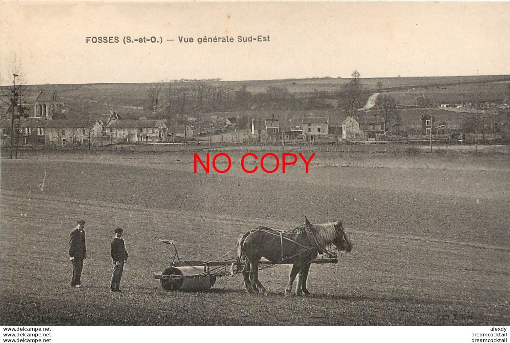 95 FOSSES. Le Village Et Un Attelage De Chevaux Pour L'Agriculture 1932 - Fosses