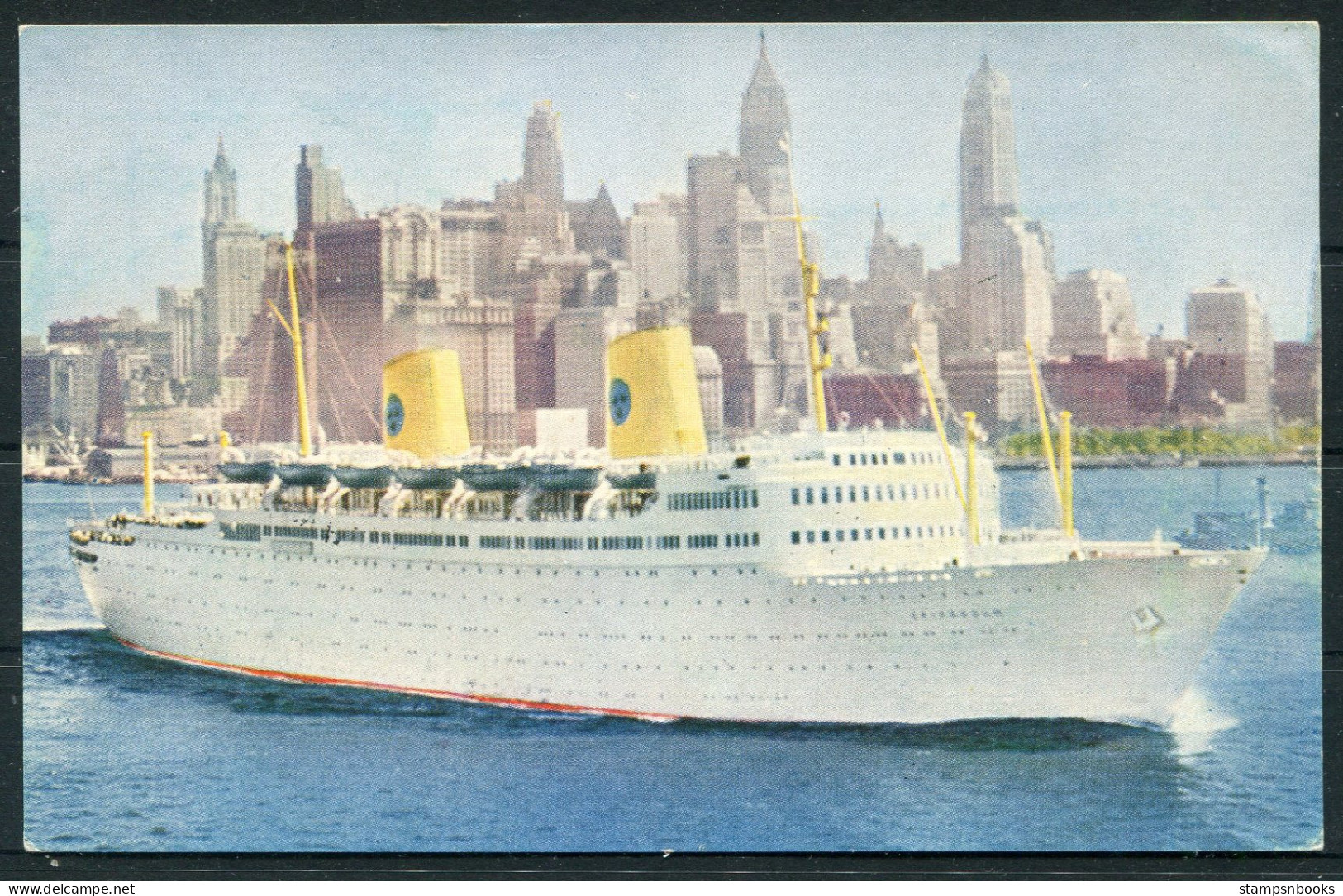 1959 Sweden Swedish American Line Postcard MS GRIPSHOLM "Cruise To The North Cape" - Cartas & Documentos
