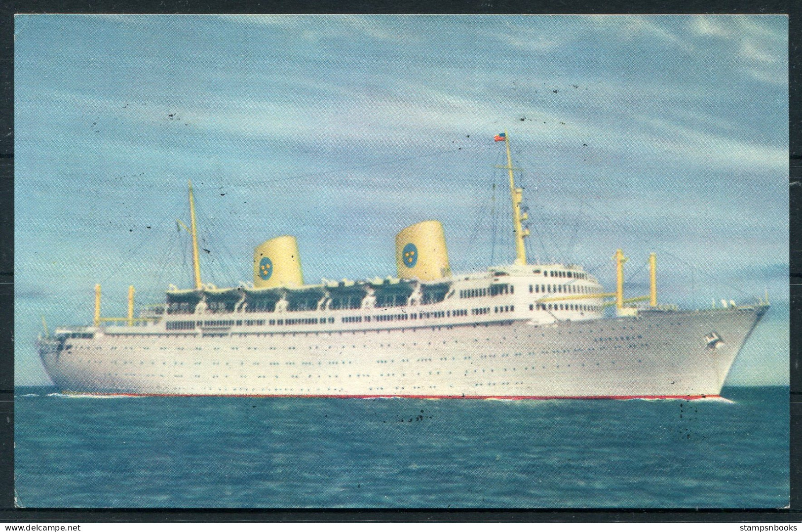 1958 Sweden Swedish American Line Postcard MS GRIPSHOLM "Around South America Cruise" - Brieven En Documenten