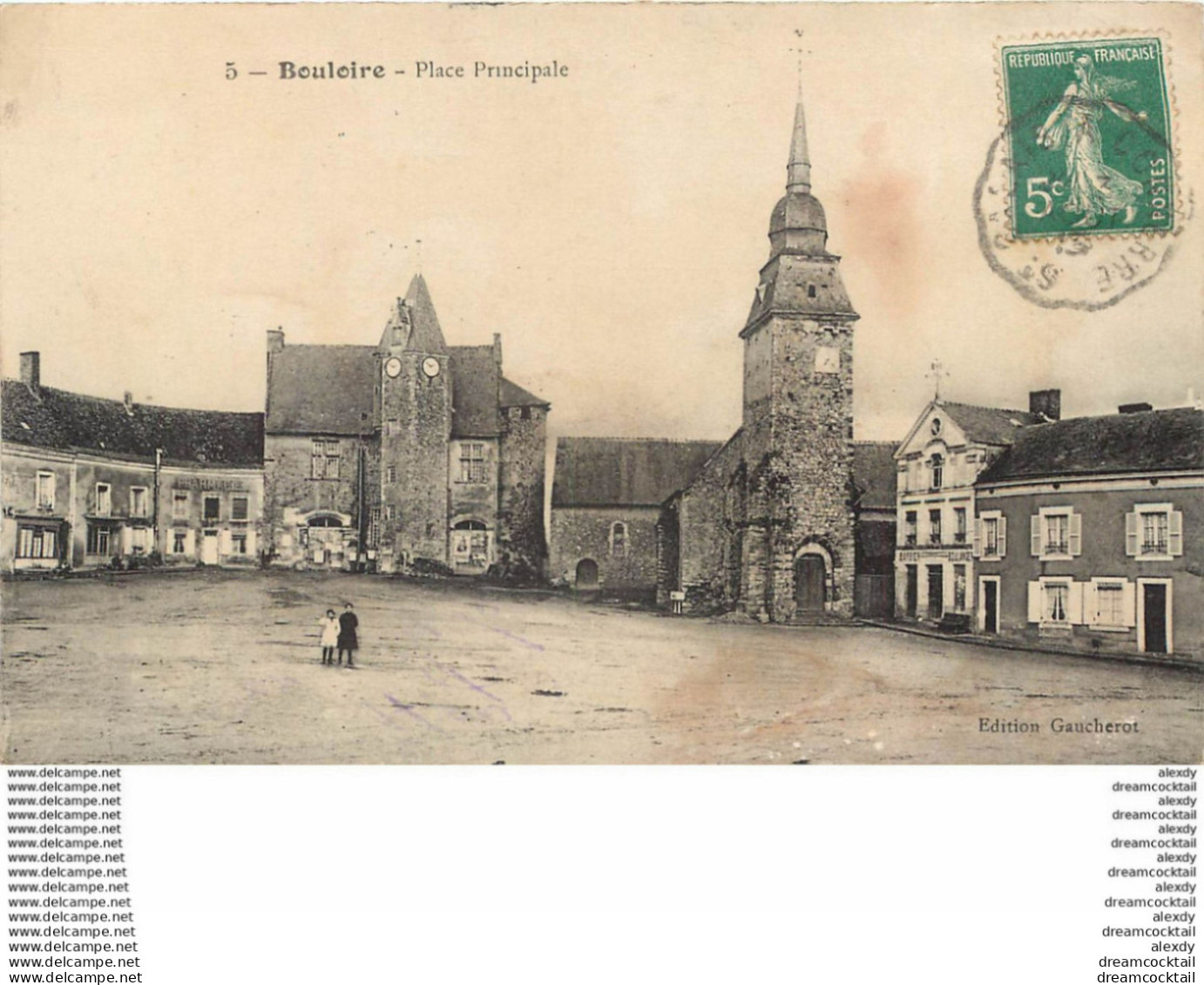 (Ro) 72 BOULOIRE. Barbier Et Boulangerie Place Principale 1913 - Bouloire