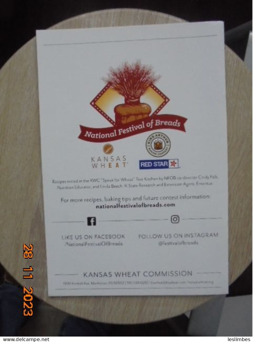 Kansas Wheat Commission 2021 Recipe Book Featuring Recipes From The National Festival Of Breads - Baking