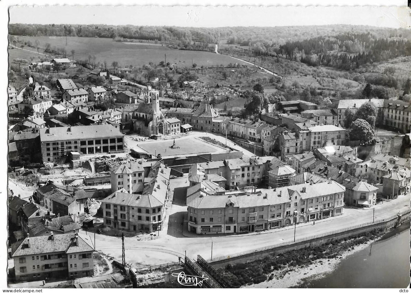 CHATEL-sur-MOSELLE (88) Vue Panoramique Aérienne Cim 37049, Cpsm GF, Envoi 1955 - Chatel Sur Moselle