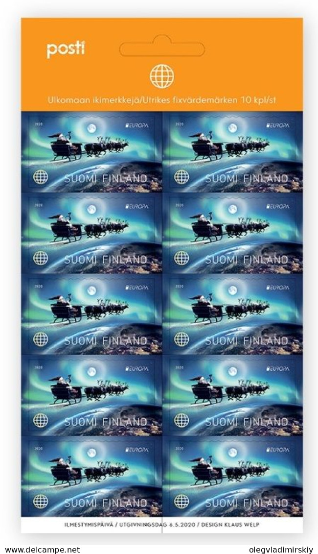 Finland Finnland Finlande 2020 Europa CEPT Old Postal Routes Santa's Way Posti Sheetlet MNH - Hojas Bloque