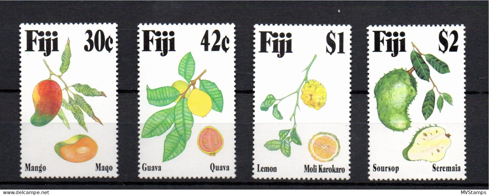 Fiji 1993 Set Flowers/Fruit Stamps (Michel 696/99) MNH - Fidji (1970-...)