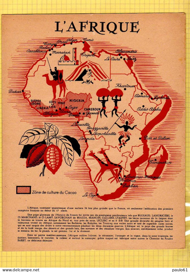 Protege Cahier Cacao BARRY  (Bandelettes Interieures  Calcul Des Surfaces ;mesures De Longueurs - Omslagen Van Boeken